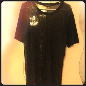 Velvet sleeve sheer TShirt